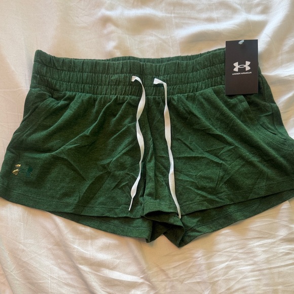Under Armour Women's Dark Green Athletic Shorts - Picture 1 of 3